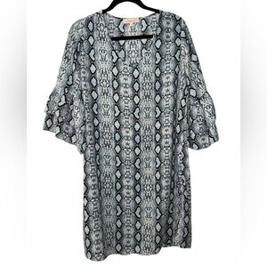 Hailey & Co. Snakeskin Print V-Neck Shift Dress Size M